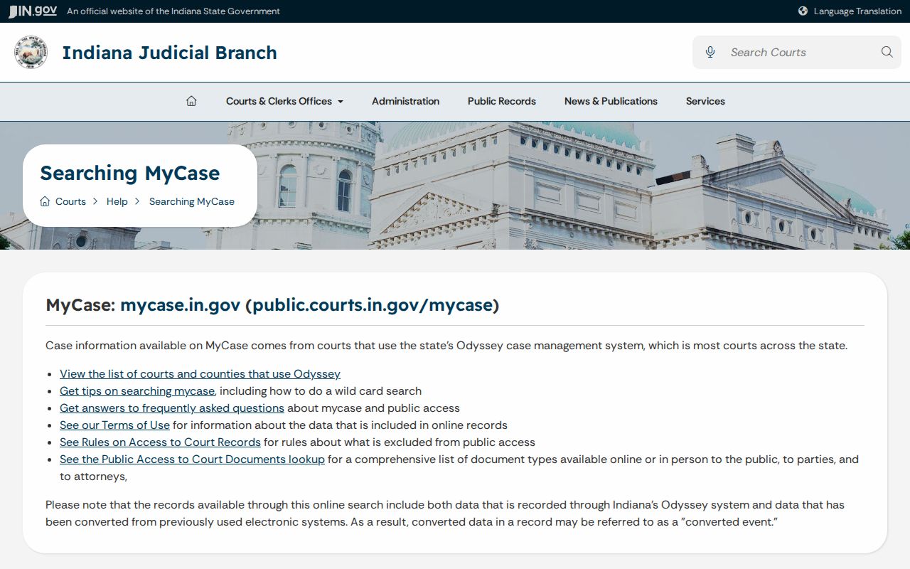 Shelby County case search document access limits