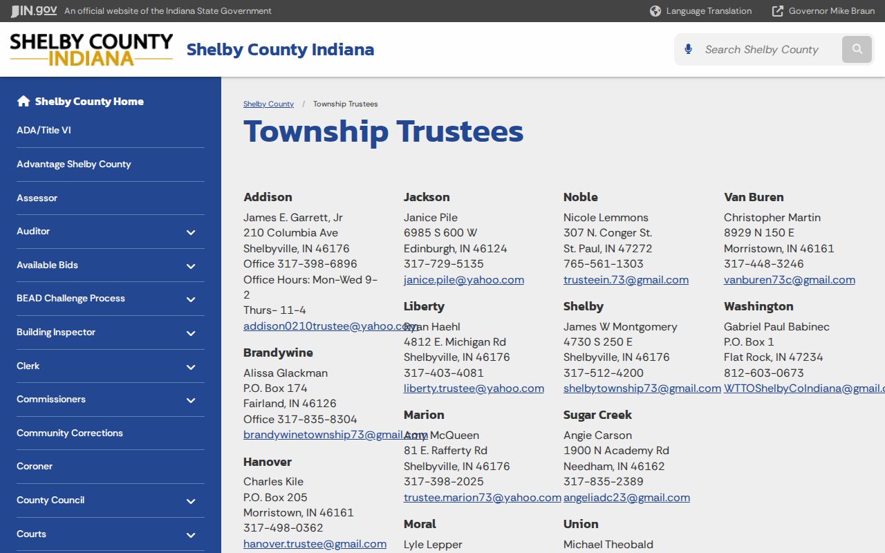 St. Paul court docket local government and Noble Township context