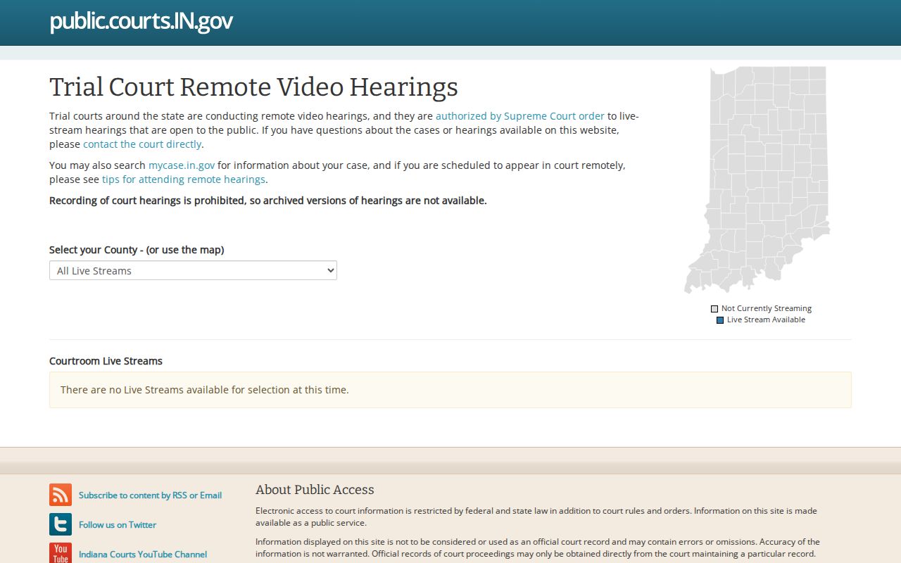 Shelby County court calendar livestream portal