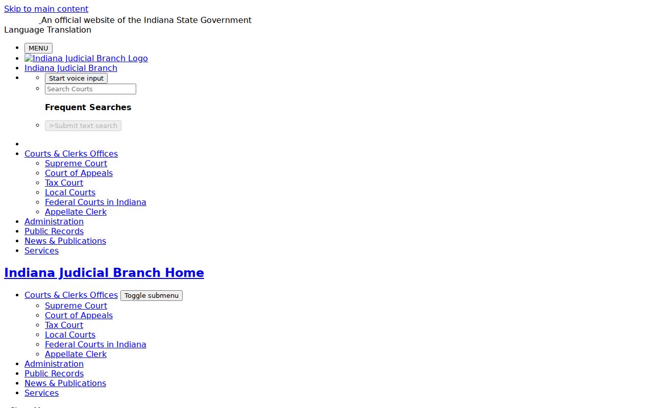 Official Indiana Odyssey list for Shelby County court identifiers