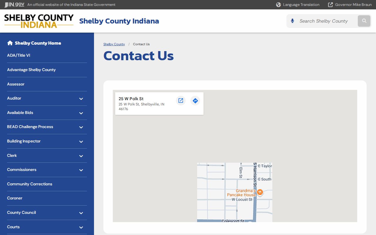 Shelby County courthouse and annex contact directory